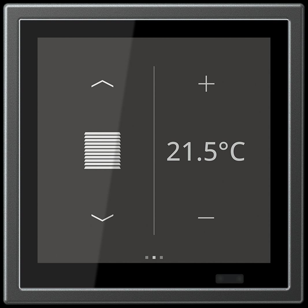 Jung KNX Raumcontroller LS TOUCH mit Rahmen LS 990, Serie LS, anthrazit