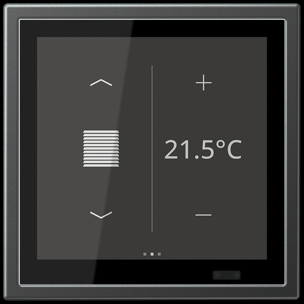 KNX Raumcontroller LS TOUCH mit Rahmen LS 990 , Serie LS, anthrazit