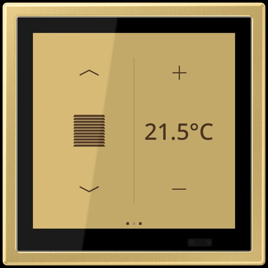 Jung KNX Raumcontroller LS TOUCH mit Rahmen LS 990, Serie LS, Messing classic