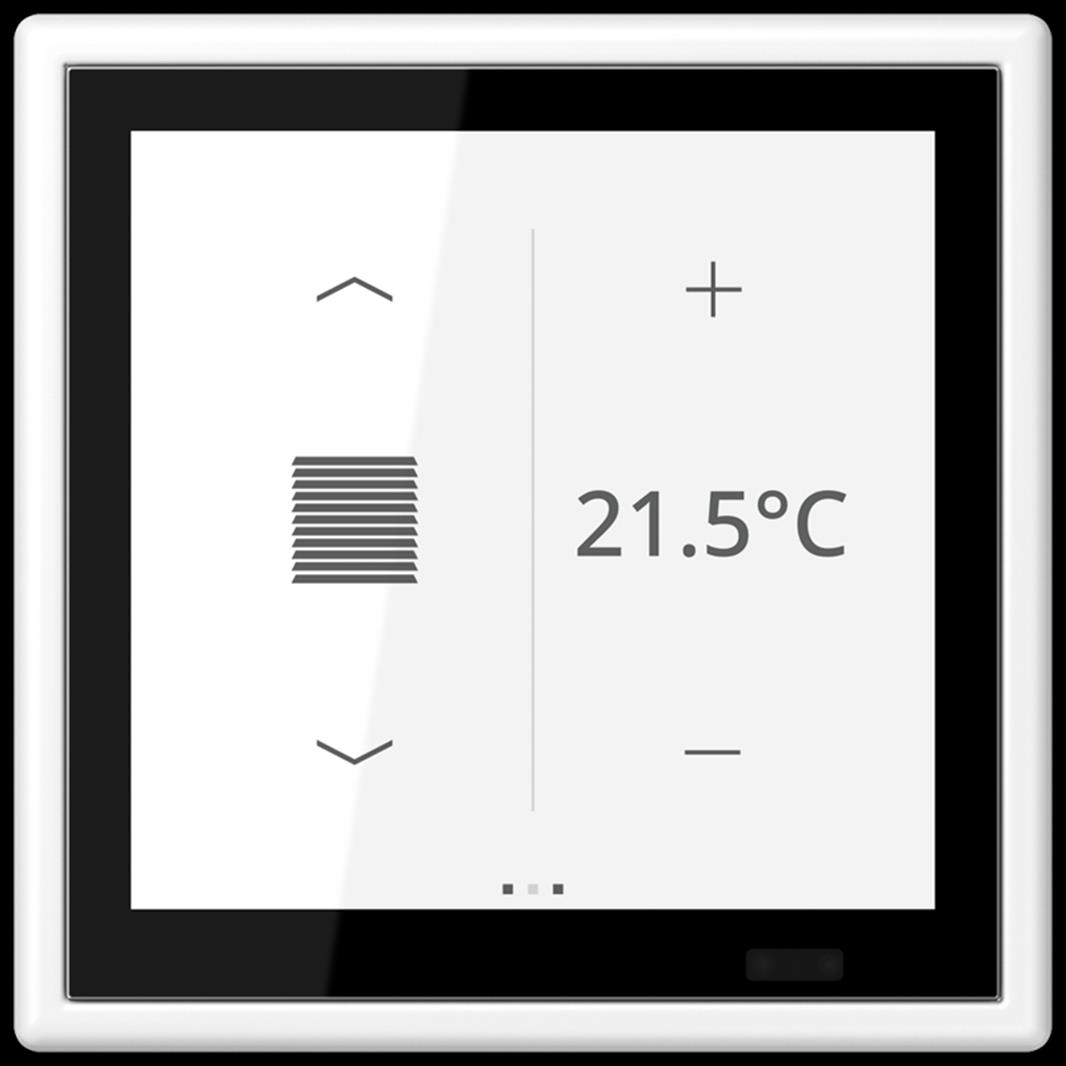 Jung KNX Raumcontroller LS TOUCH mit Rahmen LS 990, Serie LS, schneeweiß matt
