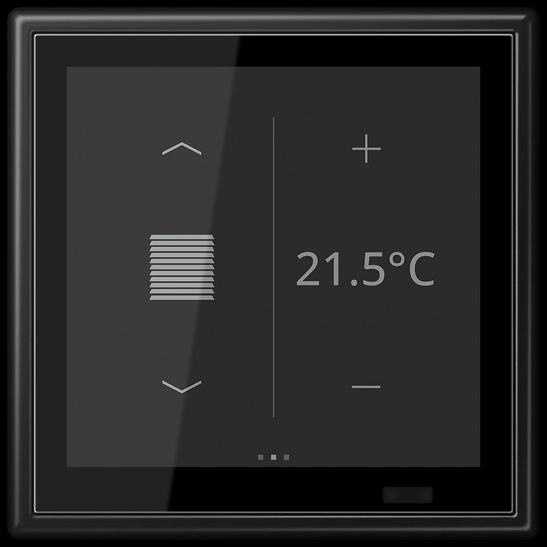 KNX Raumcontroller LS TOUCH mit Rahmen LS 990 , Serie LS, graphitschwarz matt