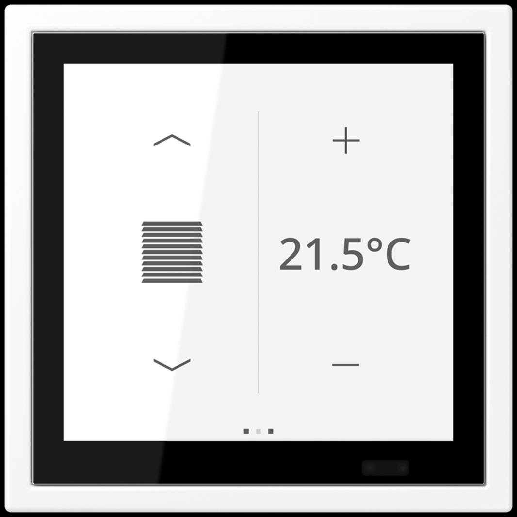 KNX Raumcontroller LS TOUCH mit Rahmen LS ZERO , Serie LS, schneeweiß matt