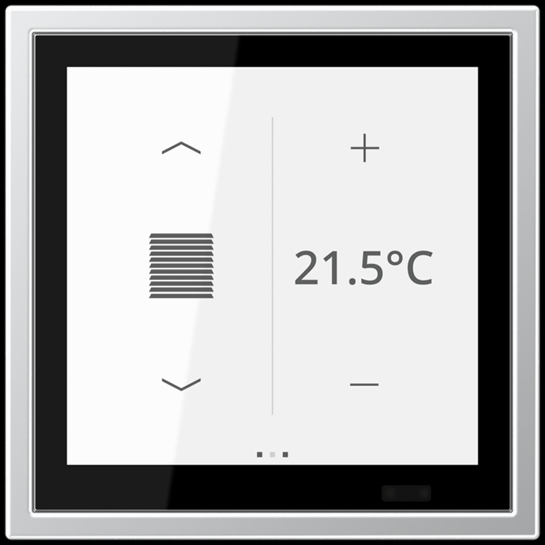 Jung KNX Raumcontroller LS TOUCH mit Rahmen LS ZERO, Serie LS, Aluminium