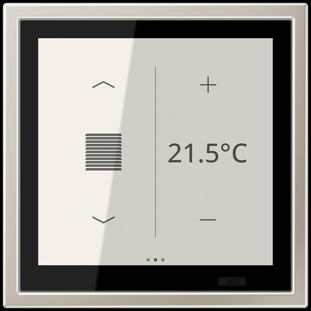 Jung KNX Raumcontroller LS TOUCH mit Rahmen LS ZERO, Serie LS, Edelstahl