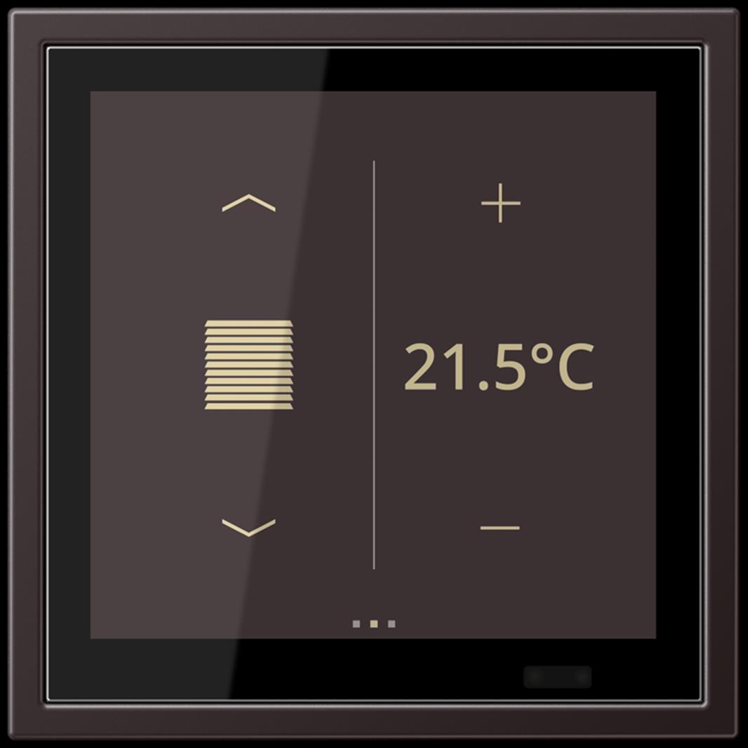 Jung KNX Raumcontroller LS TOUCH mit Rahmen LS ZERO, Serie LS, dark