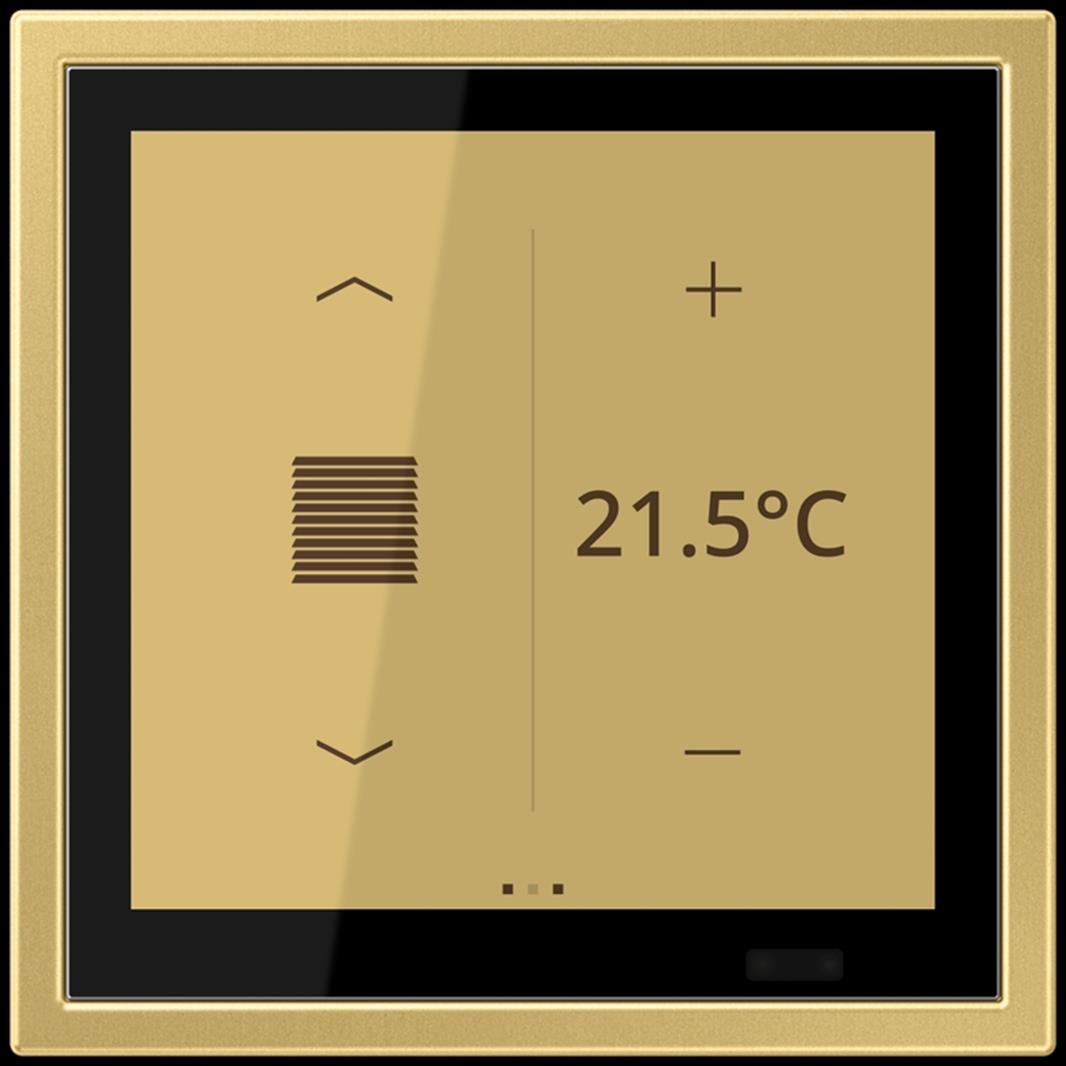 Jung KNX Raumcontroller LS TOUCH mit Rahmen LS ZERO, Serie LS, Messing classic