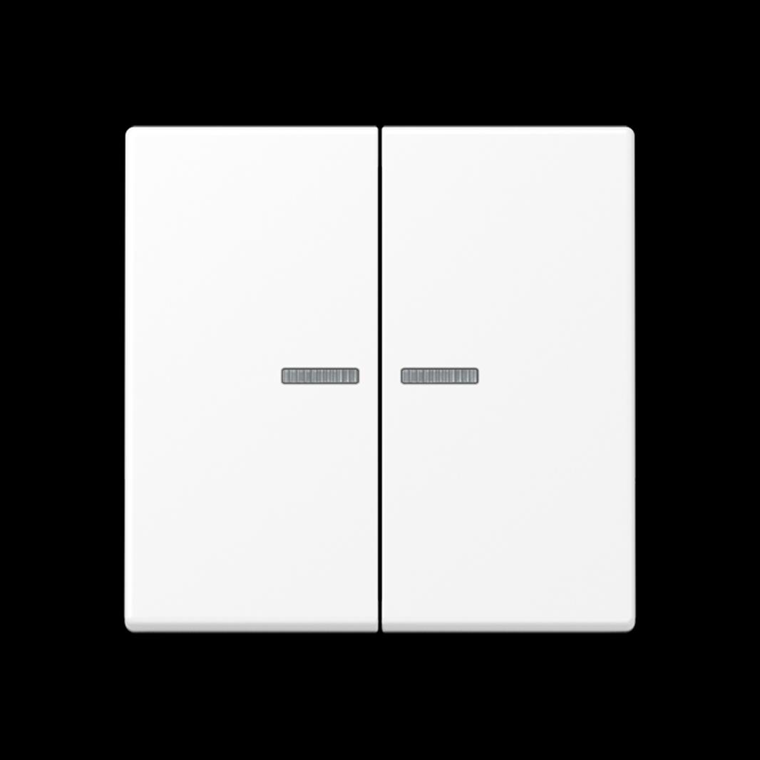 Jung KNX RF Taster 2fach, Thermoplast lackiert, Serie A, schneeweiß matt