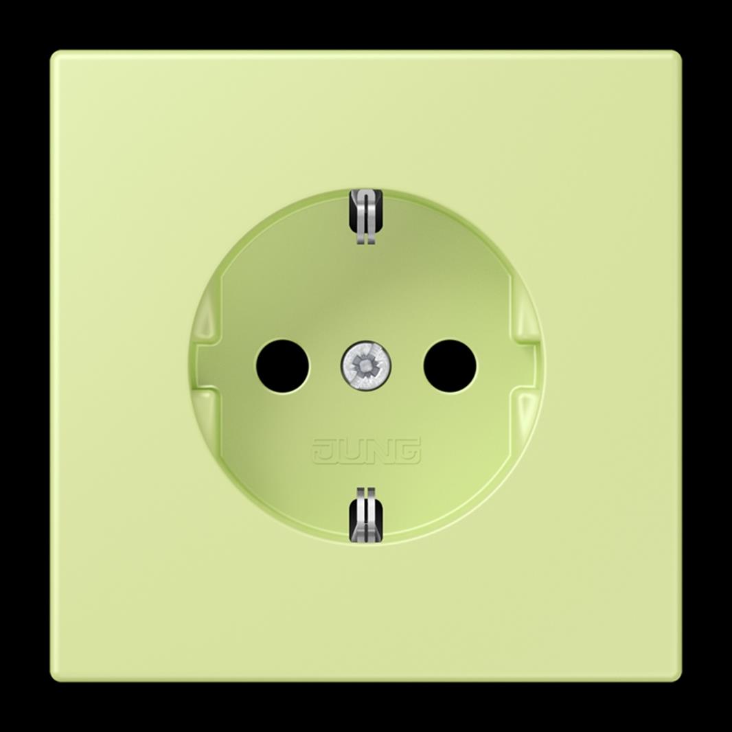 SCHUKO Steckdose, 16 A 250 V ~, SAFETY+, Duroplast lackiert, Serie LS, vert jaun