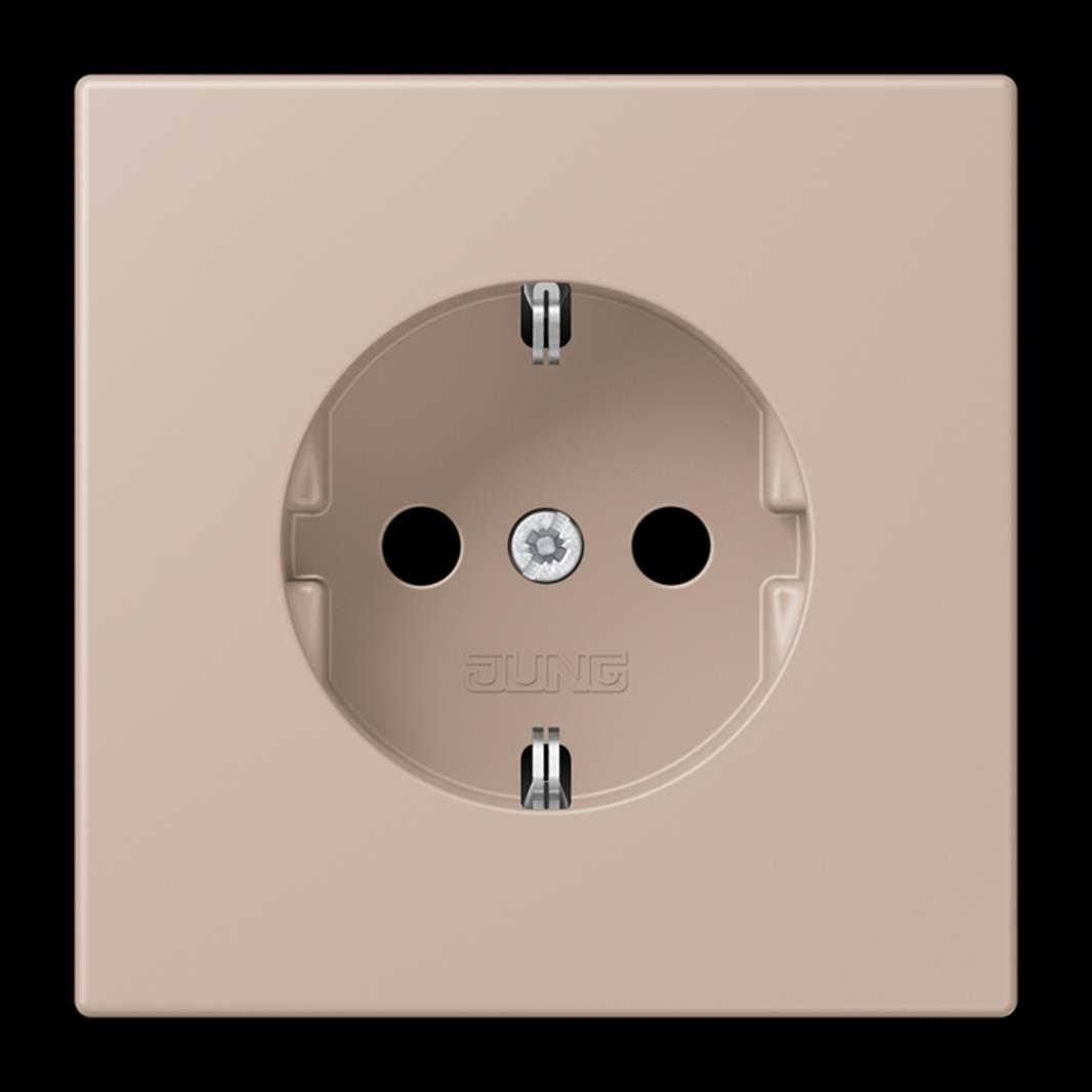 SCHUKO Steckdose, 16 A 250 V ~, SAFETY+, Duroplast lackiert, Serie LS, ombre brû