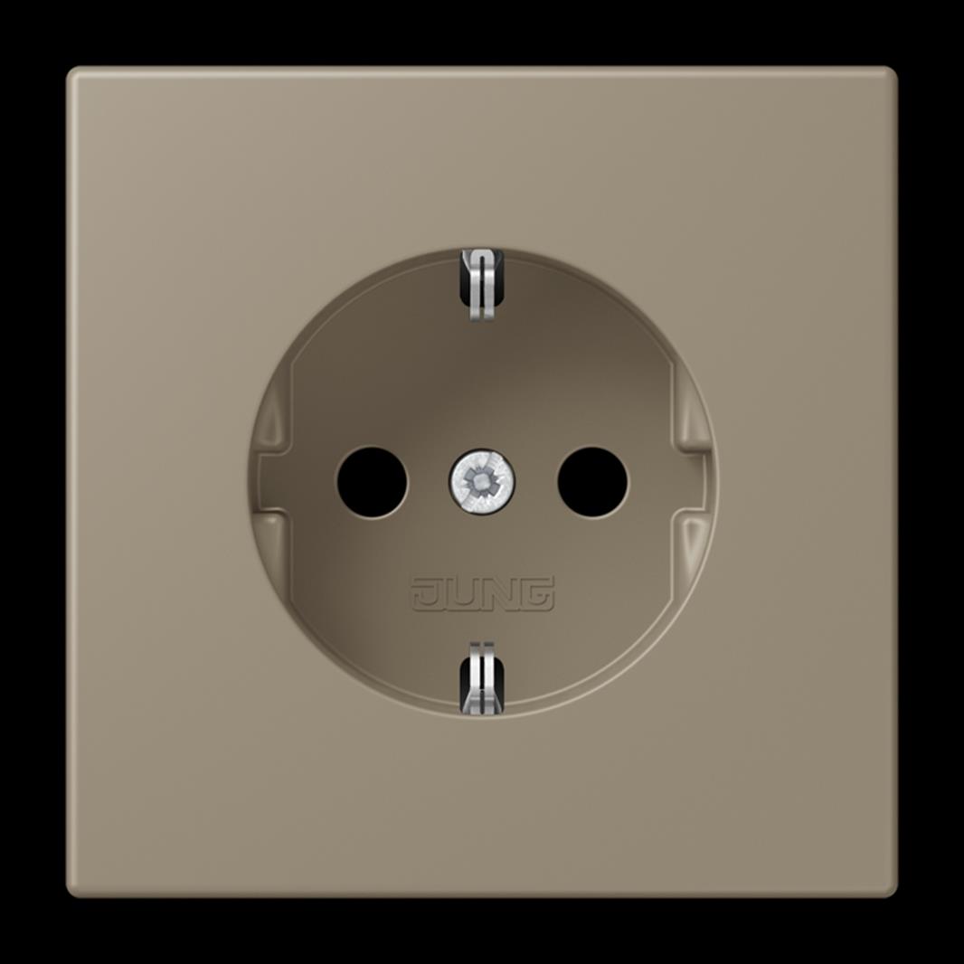 SCHUKO Steckdose, 16 A 250 V ~, SAFETY+, Duroplast lackiert, Serie LS, ombre nat