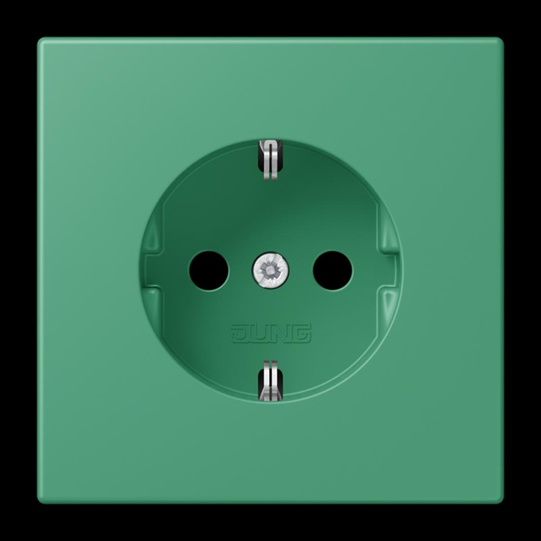 SCHUKO Steckdose, 16 A 250 V ~, SAFETY+, Duroplast lackiert, Serie LS, vert 59 (