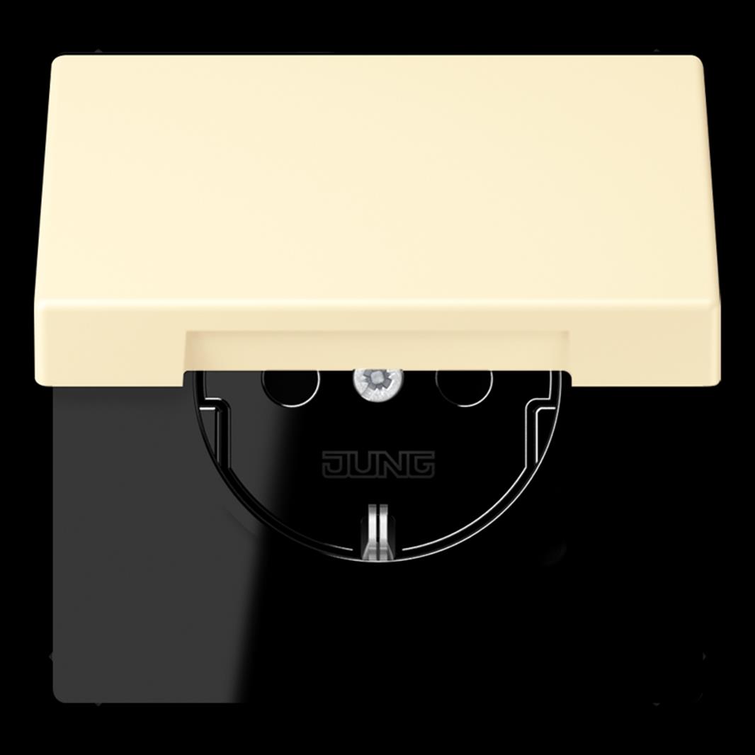 Jung SCHUKO®-Steckdose, 16 A 250 V ~, Klappdeckel, Thermoplast lackiert, Serie L