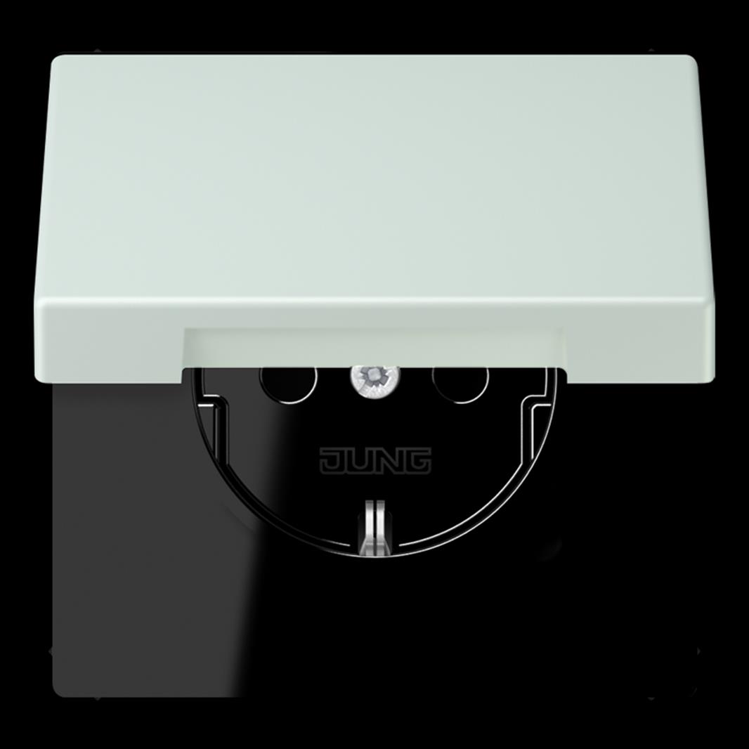 Jung SCHUKO®-Steckdose, 16 A 250 V ~, Klappdeckel, Thermoplast lackiert, Serie L