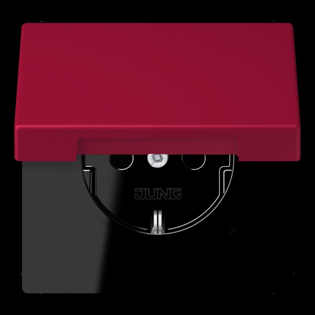 SCHUKO Steckdose, 16 A 250 V ~, Klappdeckel, Thermoplast lackiert, Serie LS, rou