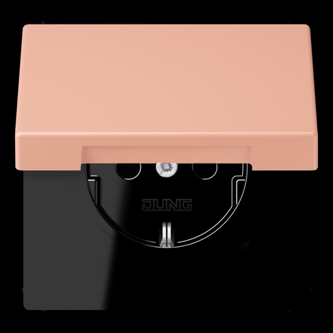 SCHUKO Steckdose, 16 A 250 V ~, Klappdeckel, Thermoplast lackiert, Serie LS, ros