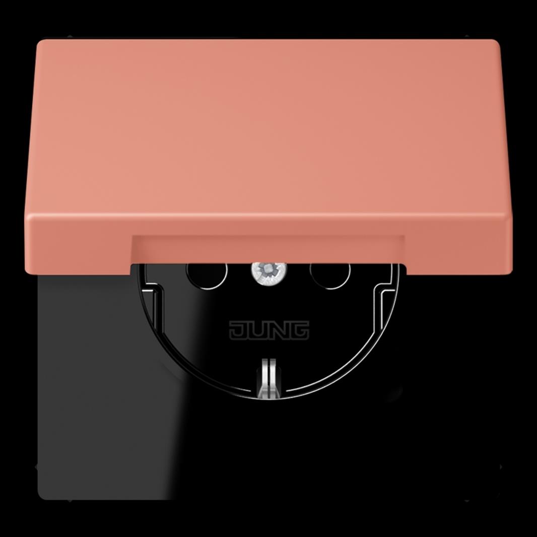 Jung SCHUKO®-Steckdose, 16 A 250 V ~, Klappdeckel, Thermoplast lackiert, Serie L