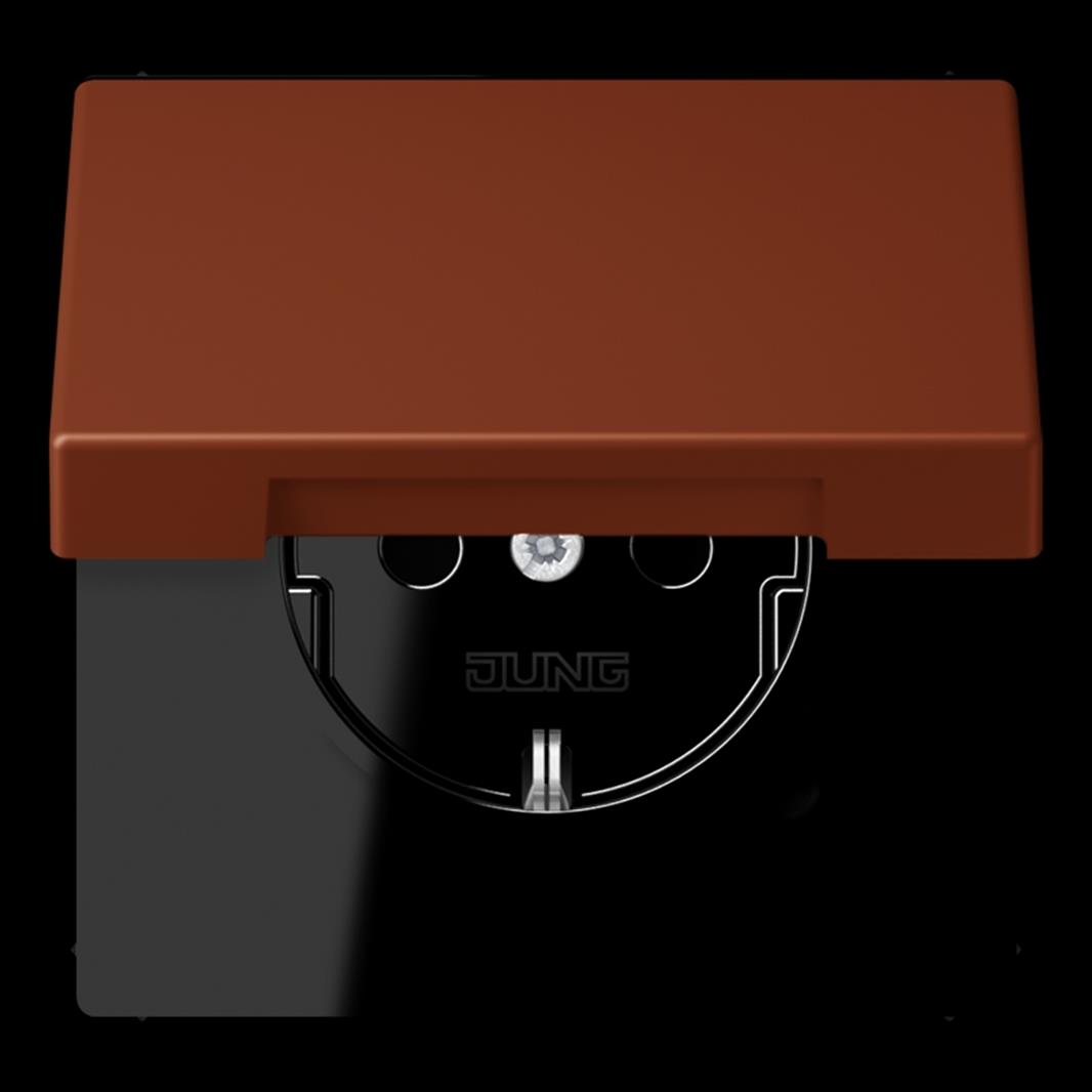 Jung SCHUKO®-Steckdose, 16 A 250 V ~, Klappdeckel, Thermoplast lackiert, Serie L