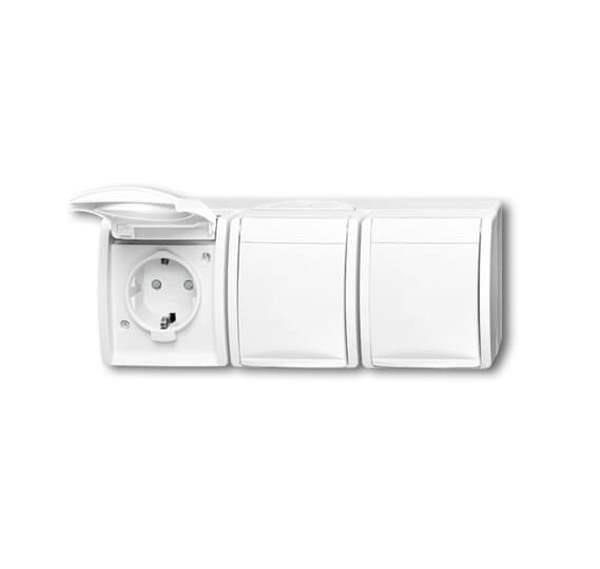 Busch-Jäger 2300/3 EBW-54-SCHUKO® Steckdose mit erh. Berührungsschutz