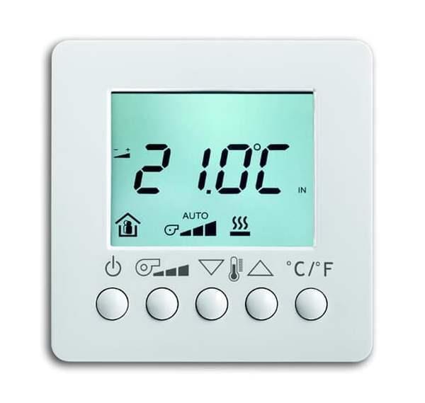 Busch-Jäger 6138/11-84-Raumtemperaturregler Fan Coil mit Display, AP mit integri