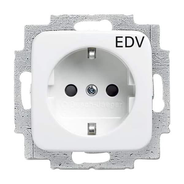 Busch-Jäger 20 EUC/DVKS-214-SCHUKO® Steckdosen-Einsatz mit Aufdruck EDV