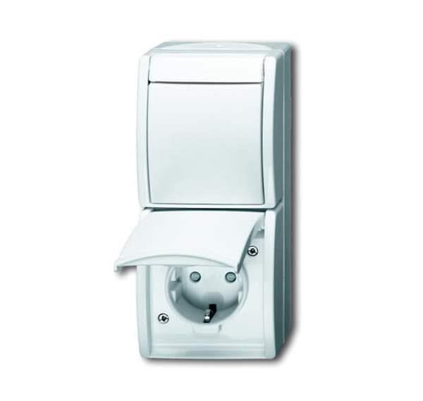 Busch-Jäger 2601/6/20 EBW-54-Kombination SCHUKO® Steckdose, mit Wippschalter mit