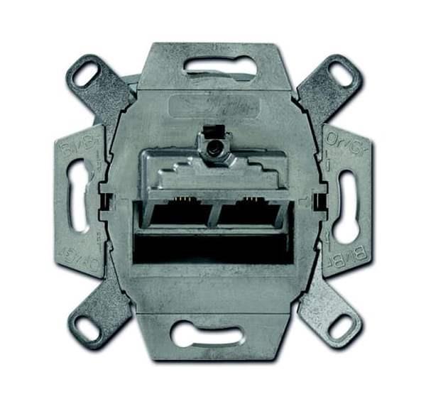 Busch-Jäger 0218/12-101-UAE-Anschlussdose, RJ45, Cat. 6a iso, geschirmt 2 Steckb
