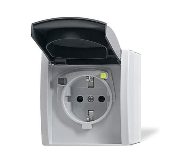 Busch-Jäger 3120 EWB-53-FI-SCHUKOMAT SCHUKO® Steckdose mit Fehlerstrom-Schutzsch
