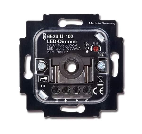 Busch-Jäger 6523 U-102-Busch-Drehdimmer UP, LED, 2-100 W