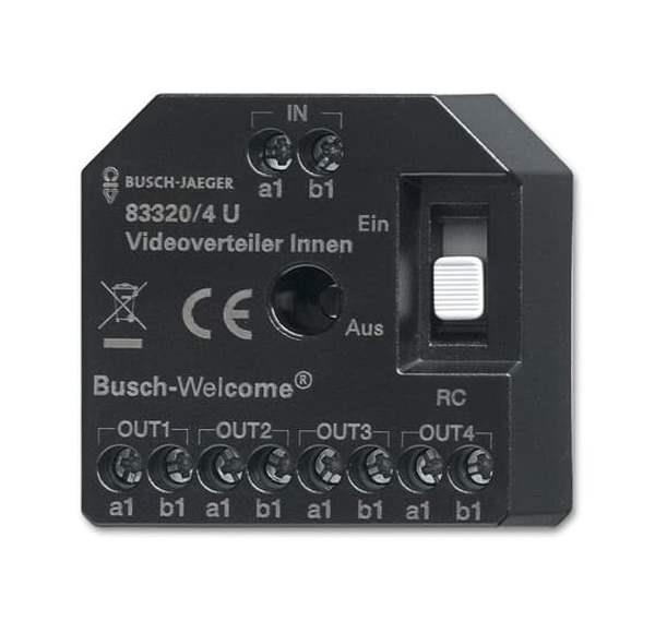 Busch-Jäger 83320/4 U-Aktiv Videoverteiler Innen UP, 4-fach zur Montage in einer