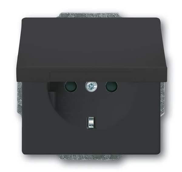 Busch-Jäger 20 EUKB-81-SCHUKO® Steckdosen-Einsatz mit Klappdeckel und int. erh.