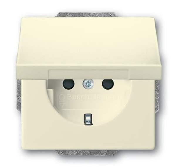 Busch-Jäger 20 EUKB-82-SCHUKO® Steckdosen-Einsatz mit Klappdeckel und int. erh.