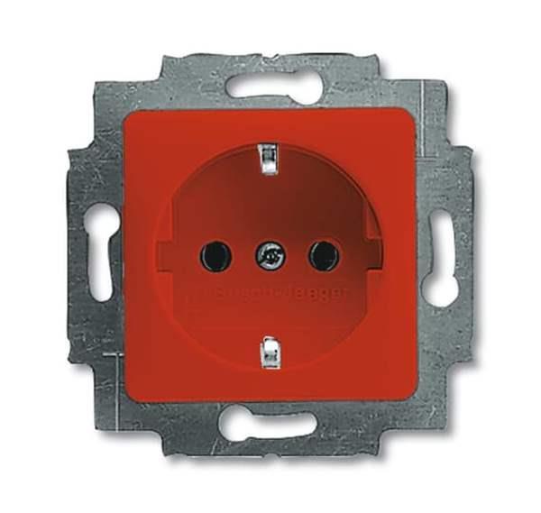 Busch-Jäger 20 EUCQ-217-101-SCHUKO® Steckdosen-Einsatz B-SI mit roter C-Scheibe