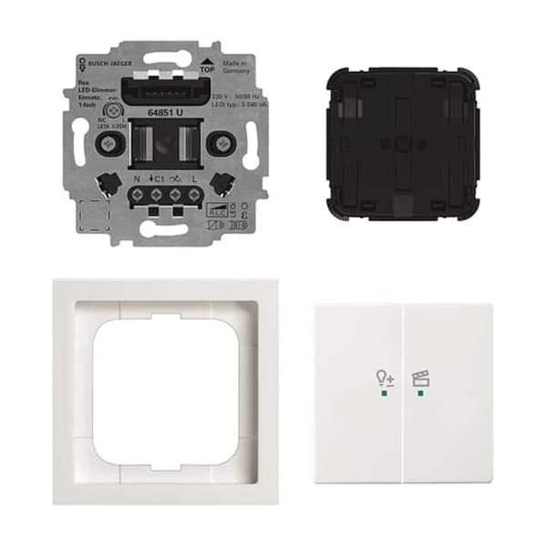 Busch-Jäger 62851 UJ-84-WL-LED-Dimmer-Einsatz flex, 1-fach Komplettset mit 2-fac