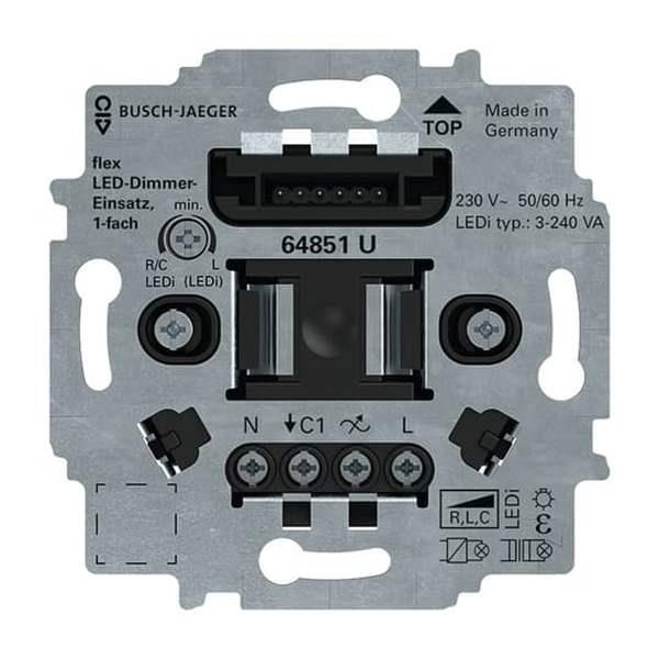 Busch-Jäger 64851 U-LED-Dimmer-Einsatz flex, 1-fach 3-240VA