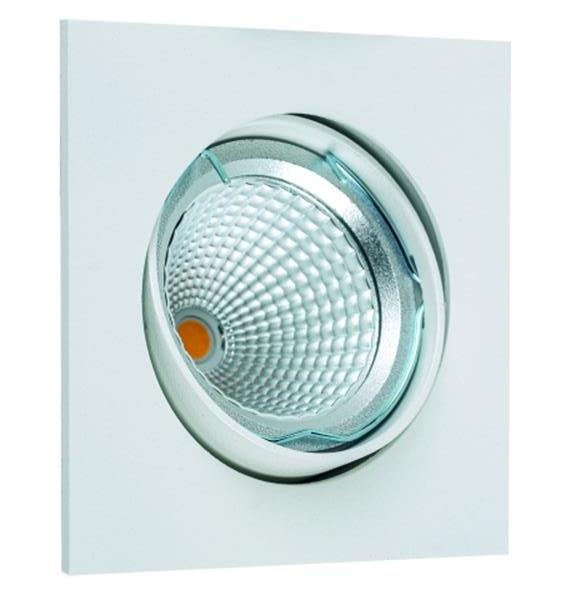 Rutec Druckguss Einbaustr. Quadro schwenkbar für MR16 weiß matt