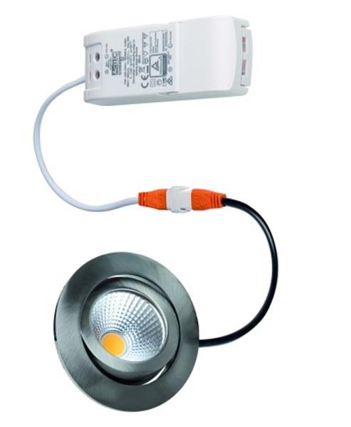 Rutec schwenk.,rund,350mA,8W,IP20,2700K,CRI90 -Eisen geb TALU LED-Einbaustrahler