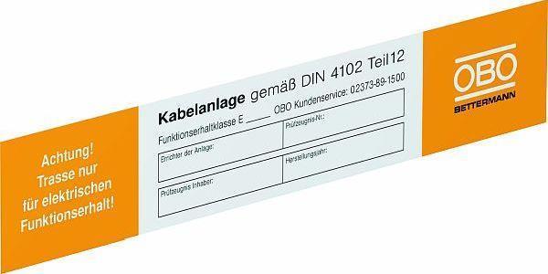 OBO Kennzeichnungsschild KS-ED für Funktionserhalt 250x43