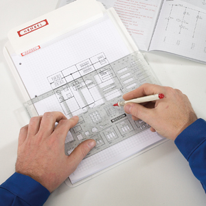 Hensel Zeichenschablone zum Planen und Projektieren von Mi-Anlagen