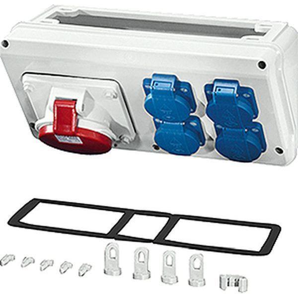 Hensel Mi Connection Box, 4x Schuko + CEE 32A, 5p., 400V, 6h