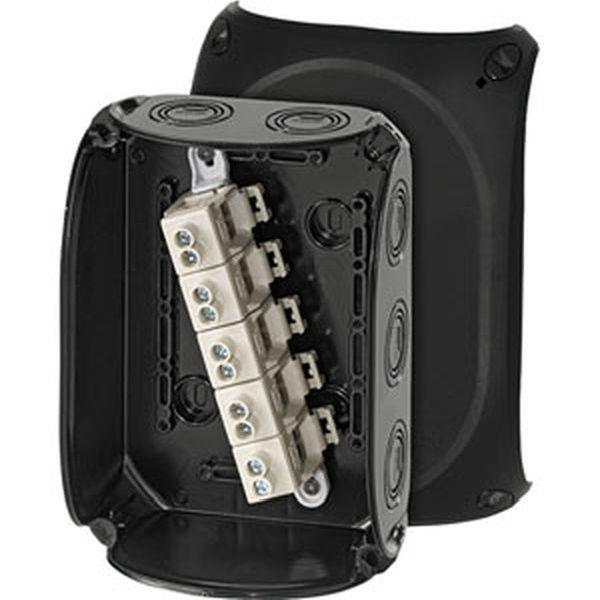 Hensel Kabelabzweigkasten 2,5-10 qmm 3ph., 16 qmm 1ph., 5pol., schwarz