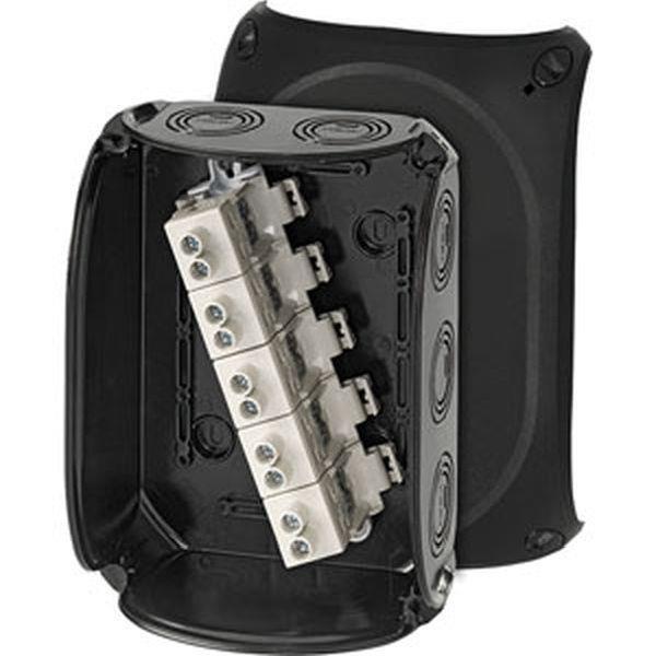 Hensel Kabelabzweigkasten 6-16 qmm 3phasig, 25 qmm 1phasig, 5pol. Klemme