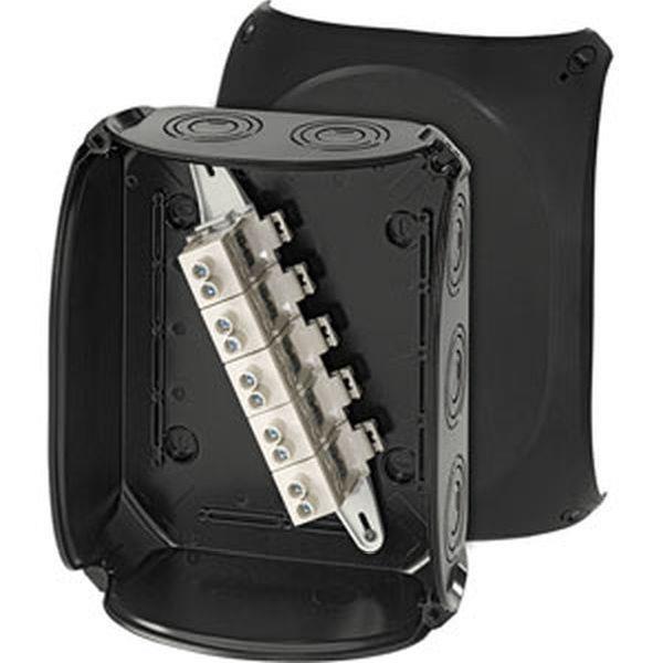 Hensel Kabelabzweigkasten 6-25 qmm 3ph., 35 qmm 1ph., 5pol., schwarz