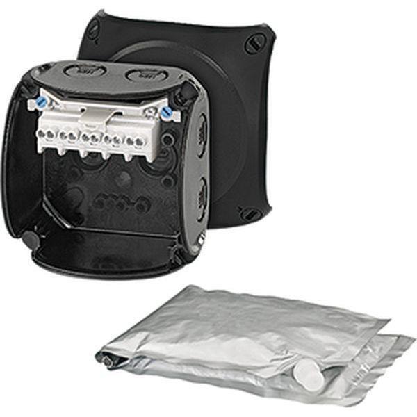 Hensel Kabelabzweigkasten 1,5-2,5 qmm, 3phasig, 4 qmm 1phasig, 5polig, schwarz