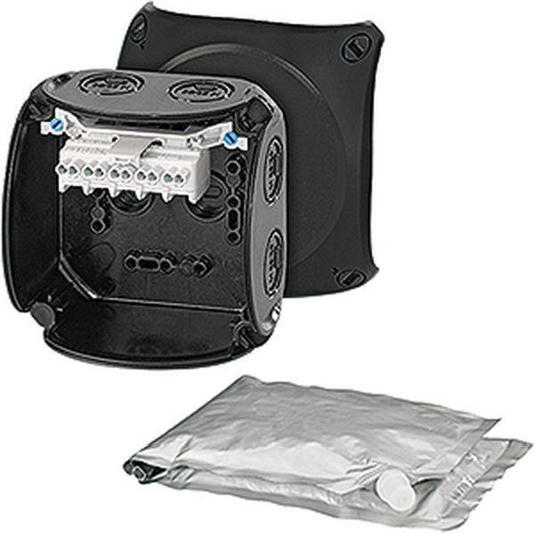 Hensel Kabelabzweigkasten 1,5-2,5 qmm, 3phasig, 4 qmm 1phasig, 5polig, schwarz