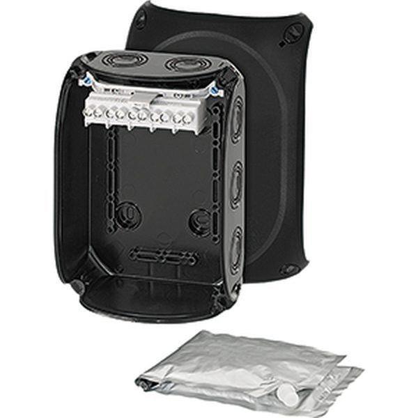 Hensel Kabelabzweigkasten 1,5-6 qmm, 3phasig, 10 qmm 1phasig, 5polig, schwarz