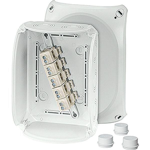 Hensel Kabelabzweigkasten 2,5-10 qmm 3phasig, 16 qmm 1phasig, 5pol. Klemme