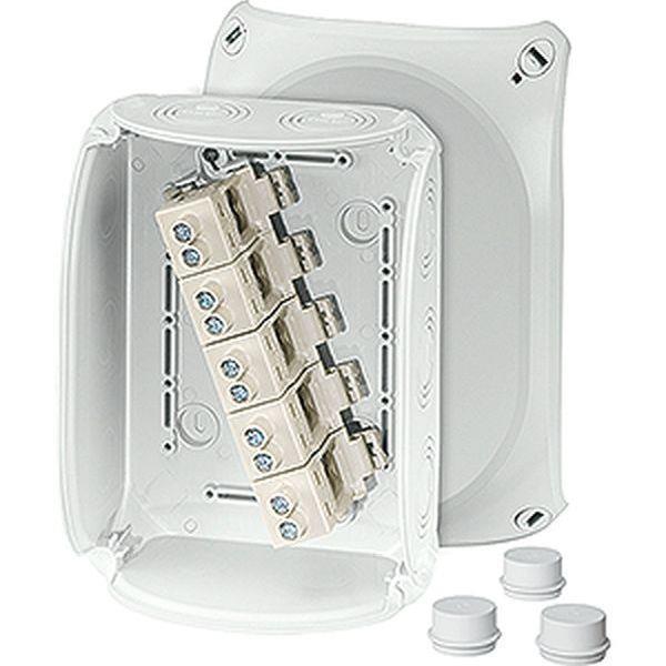 Hensel Kabelabzweigkasten 6-16 qmm 3phasig, 25 qmm 1phasig, 5pol. Klemme