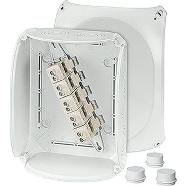 Hensel Kabelabzweigkasten 6-25 qmm 3phasig, 35 qmm 1phasig, 5pol. Klemme