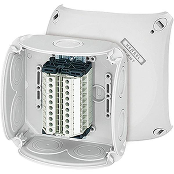 Hensel Reihenklemmenkasten 1,5-6 qmm, 10 Klemmen WT 4, mit Außenbefestigung