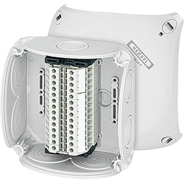 Hensel Reihenklemmenkasten 1,5-6 qmm, 14 Klemmen WT 4, mit Außenbefestigung